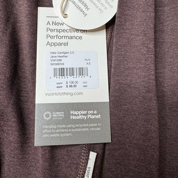 Vuori Women's Cropped Button-Front Long Sleeve Top - Dark Brown - Picture 2 of 3